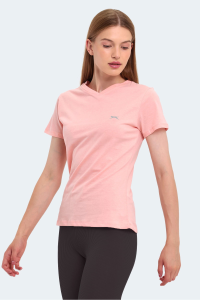 Slazenger KRISTEN I Женская футболка с V-образным вырезом цвета лососевого.