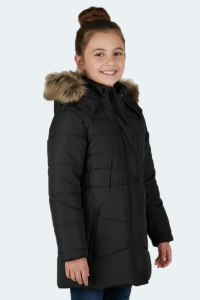 Слязенджер CANDY NEW Доступный для девочек черный утепленный куртка с капюшоном - 26