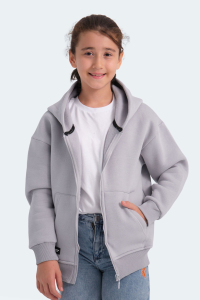 Свитшот с капюшоном и карманами Slazenger LEKAN унисекс для детей, серый каменного цвета - 27.