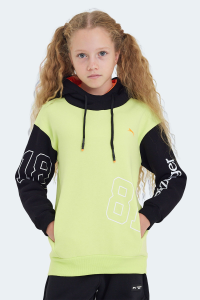 Slazenger DJURO IN Унисекс детская толстовка с капюшоном, желтая, с карманами - 27