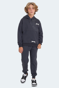 Светло-серый спортивный костюм с капюшоном и карманом-кенгуру Slazenger LISEY для детей унисекс - 17