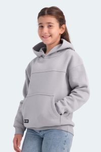Свитшот с капюшоном и карманами Slazenger LENE для детей унисекс, цвет каменно-серый - 20.