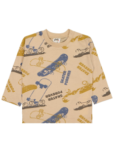 Civil Baby Свитшот с принтом на тему скейтбординга для детей от 6 до 18 месяцев - бежевый.