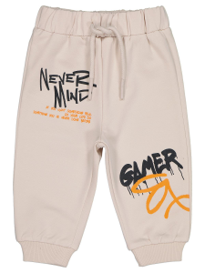 Гражданский детский спортивный штаны с граффити для возраста 6-18 месяцев - бежевый - 2.
