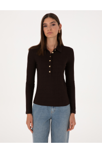 Pierre Cardin Kahverengi Slim Fit Örme Bluz 50309153-VR029