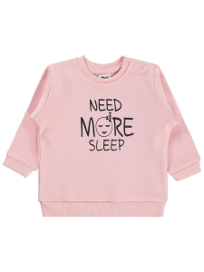 Свитшот с принтом "Baby Need More Sleep" для детей от 6 до 18 месяцев - пудровый - 1.