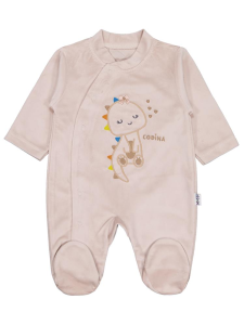 Мини-дамка с вышивкой жирафа, комбинезон на кнопках для детей от 1 до 6 месяцев - коричневый - 9.