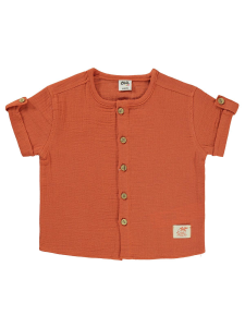 Детская рубашка из муслина Baby Düz для детей 6-18 месяцев - оранжевая - 13.