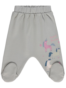 Детские брюки с принтом единорога для мальчиков от 1 до 9 месяцев - Серые - Размер 2.