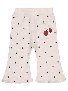 Детские брюки для тренировок с принтом Baby Puan, на возраст 6-18 месяцев - бежевые - 2.