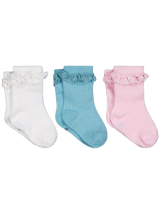 Набор носок для девочек Baby Fırfır Aksesuar из 3 пар, для детей от 6 до 18 месяцев - 20.