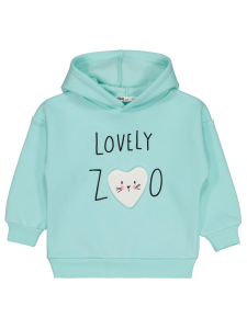 Девочки, свитшот с принтом Lovely для возраста 2-5 лет - зеленый - 21.