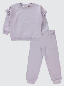Детский спортивный костюм с рюшами для девочек 2-5 лет - Лаванда - 22