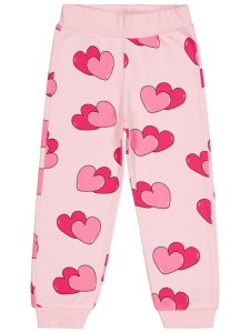 Девочки, спортивные штаны с цветным сердечком, 2-5 лет - розовые - 23 размер.
