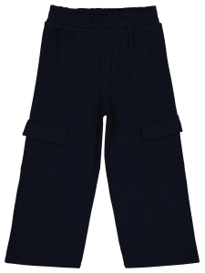 Детские спортивные штаны с карманами для девочек 6-9 лет - тёмно-синие - 23