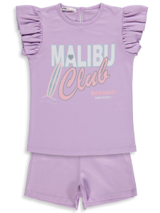 Детский комплект с шортами "Malibu" для девочек 6-9 лет - сиреневый - 24.