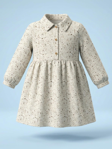 Девочки, платье с рисунком для возраста 2-5 лет - цвет экрю - 27.