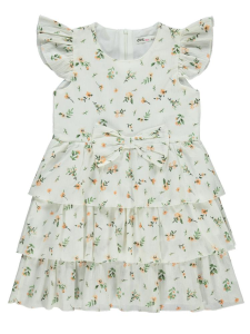 Девочки, платье с юбкой-каткой на 6-9 лет - белое - 27.