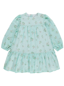 Платье с рюшами и сборками для девочек Zeyneva Timo U/K 6-9 лет - Зеленое - 27