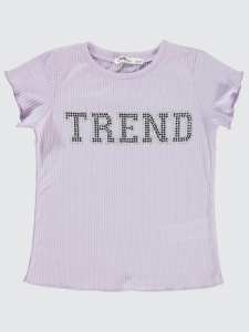 Девочки Ти-шерт с ребристой отделкой Derby Trend с каменной отделкой для возраста 2-5 лет - Лила - 31