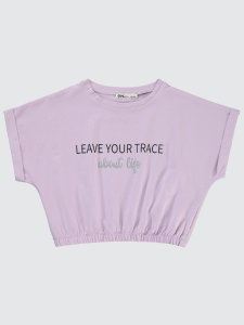 Девочки, футболка с принтом "Leave Your Trace" для 10-13 лет - Лиловая - 31