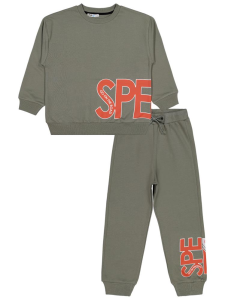 Мужская спортивная форма с принтом для мальчиков 6-9 лет - хаки - 33.