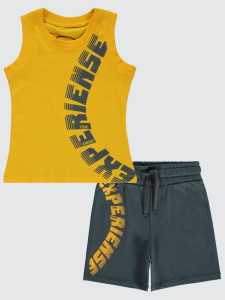 Мальчики, комплект с принтом Baskılı для возраста 2-5 лет - горчичный - 35