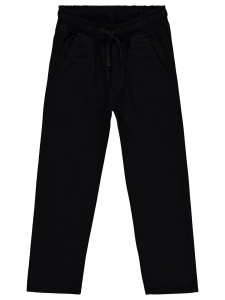 Мальчиковые брюки со вставками на поясе для возраста 10-13 лет - черные - 38 размер.