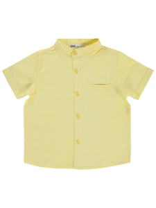 Мальчики, рубашка с вышивкой в виде парусника для возраста 2-5 лет - желтая - 39