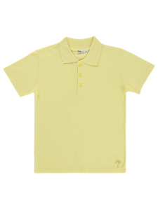 Мужская футболка с вышивкой пальмы и воротником-поло для мальчиков 6-9 лет - Желтая - 40 размер.