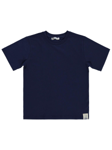 Мальчиковая базовая футболка с этикеткой для серфинга на возраст 10-13 лет - тёмно-синяя - 40