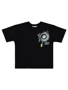 Мальчики Т-shirt с принтом "Sıçratma" на возраст 10-13 лет - черный - 40