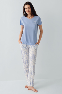 Женский пижамный комплект AR3617 S синий - 6