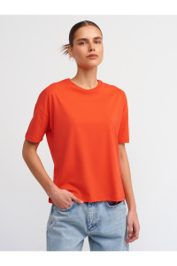 Dilvin 3683 Basic T-Shirt-Kırmızı