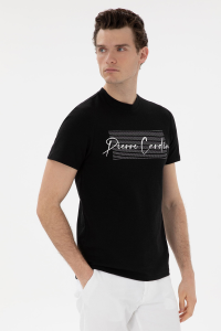 Pierre Cardin Slim Fit с коротким рукавом мужская футболка 2131684 черная - 20
