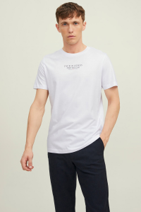 Jack&Jones Regular Fit с круглым вырезом с коротким рукавом мужская футболка 12217167 белая - 20