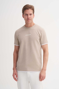 Cazador Slim Fit мужская футболка 42430 бежевая - 20