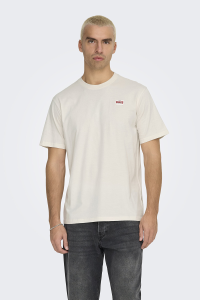 Only&Sons Yuvarlak Yaka Regular Fit с коротким рукавом мужская футболка 22033190 белая - 20
