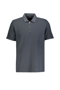 Finesuits Regular Fit Polo на молнии Yaka мужская футболка 2612202104 антрацитовая - 20