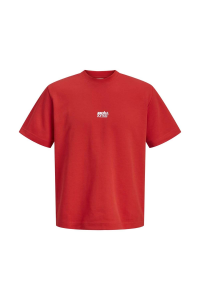 Jack&Jones с круглым вырезом Relaxed Fit с коротким рукавом мужская футболка 12298989 FLAME SCARLET красная - 20