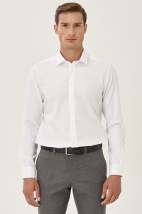 Altınyıldız Classics slim fit с длинными рукавами мужская non iron рубашка 4A2000000011 светло-белая - 21