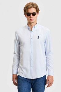 U.S. Polo Assn. regular fit мужская рубашка PU 8905 светло-синяя - 21