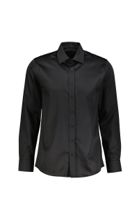 Finesuits slim fit non iron-не требующая глажки мужская non iron сатиновый хлопок рубашка 2512103112 NONSTS черная - 21