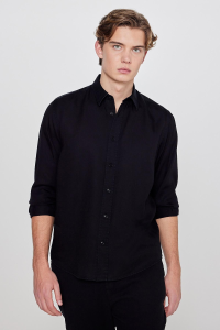 Lee regular fit рубашечный воротник с длинным рукавом мужская рубашка L2610084001 черная - 21