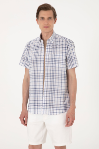 Pierre Cardin regular fit с коротким рукавом мужская рубашка 2140855 темно-синяя - 21
