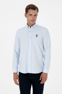 U.S. Polo Assn. slim fit с длинными рукавами мужская рубашка 2225592 светло-синяя - 21