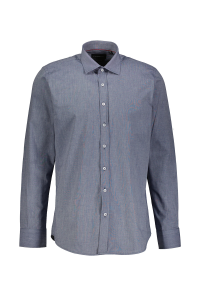 Finesuits regular fit с петлей воротник мужская хлопковая с армюрным переплетением рубашка 2422103008 PARMBR темно-синяя - 21