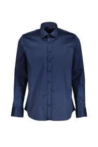 Finesuits regular fit однотонная воротник мужская Basic хлопковый сатин 2422103003 PSTR темно-синяя - 21