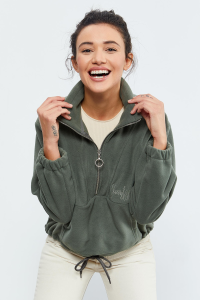 Koyu Bej Yüksek Bel Şardonlu 3 İplik Pamuklu Basic Kadın Eşofman Alt - 94624