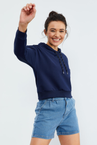 Индийская длинная рукава свободного силуэта женская худи - 97115